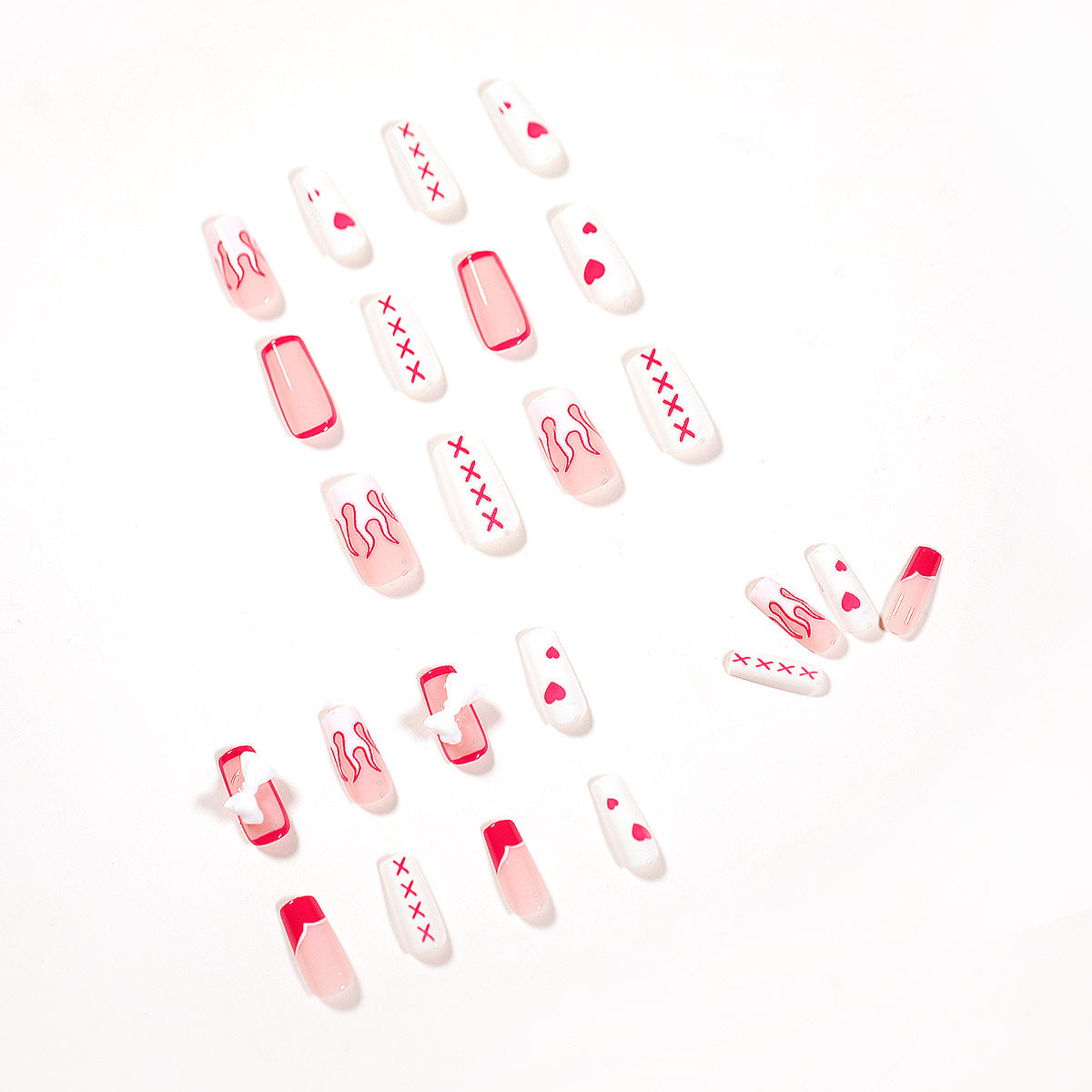 Flame Bow Wear Nail Finished Patch Removable